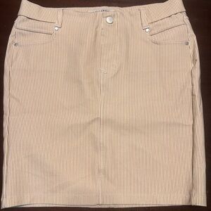 Liverpool Beige Pinstripe Pencil Skirt